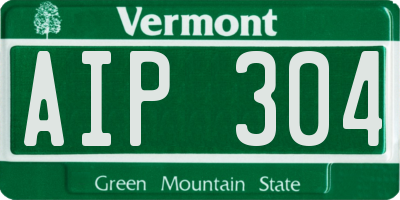 VT license plate AIP304