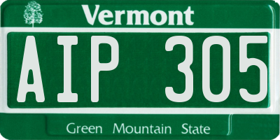 VT license plate AIP305