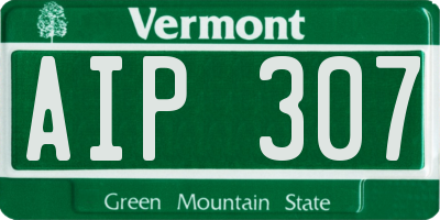 VT license plate AIP307