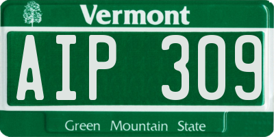 VT license plate AIP309