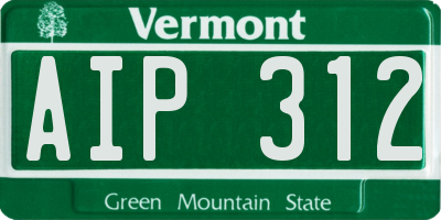VT license plate AIP312
