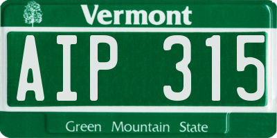 VT license plate AIP315