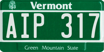 VT license plate AIP317