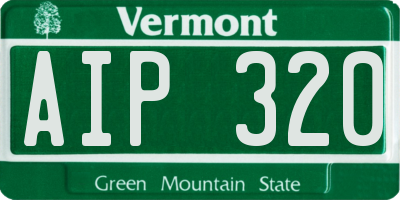 VT license plate AIP320