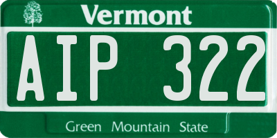 VT license plate AIP322
