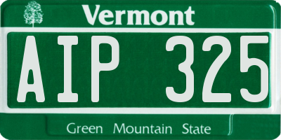 VT license plate AIP325