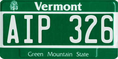 VT license plate AIP326