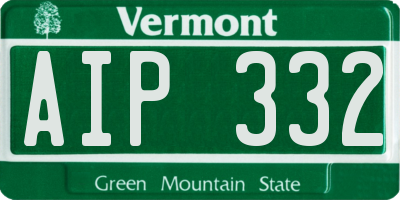 VT license plate AIP332