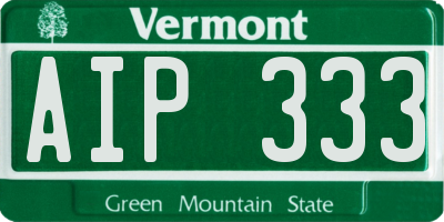 VT license plate AIP333