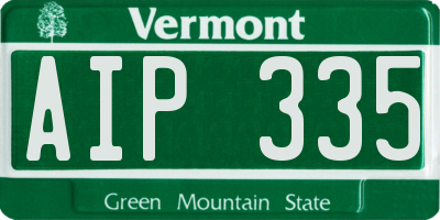 VT license plate AIP335