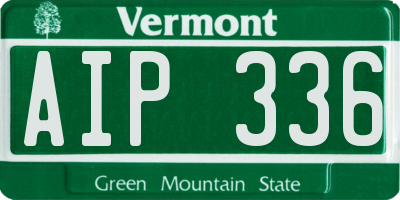 VT license plate AIP336