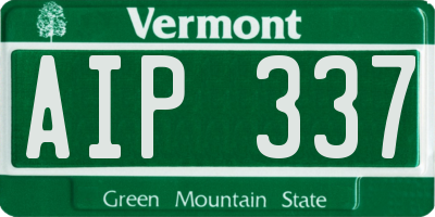 VT license plate AIP337