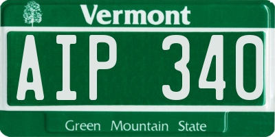 VT license plate AIP340
