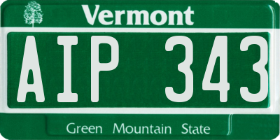 VT license plate AIP343