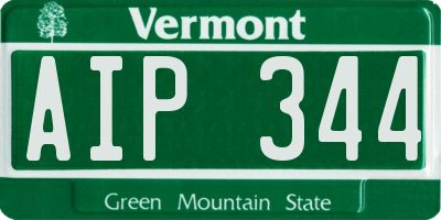 VT license plate AIP344