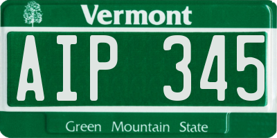 VT license plate AIP345