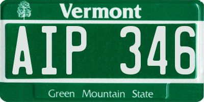VT license plate AIP346