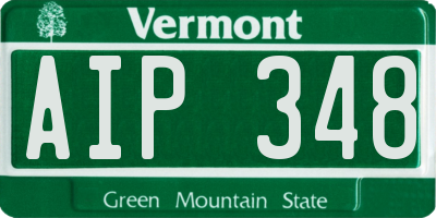 VT license plate AIP348