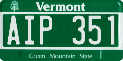 VT license plate AIP351