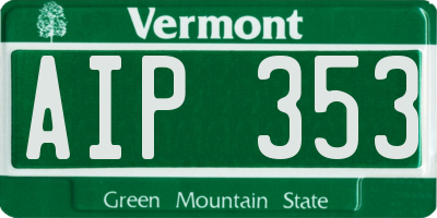 VT license plate AIP353