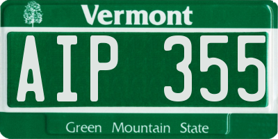 VT license plate AIP355