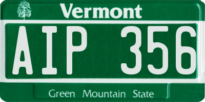 VT license plate AIP356