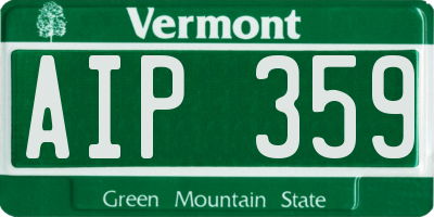 VT license plate AIP359
