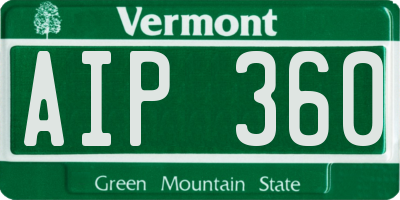 VT license plate AIP360