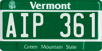 VT license plate AIP361
