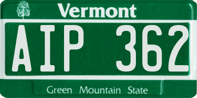 VT license plate AIP362