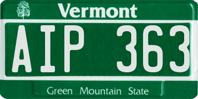 VT license plate AIP363