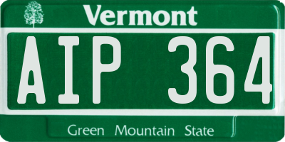 VT license plate AIP364