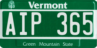 VT license plate AIP365