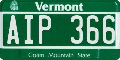 VT license plate AIP366