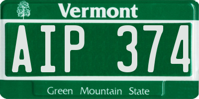 VT license plate AIP374