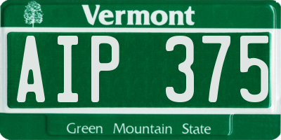 VT license plate AIP375