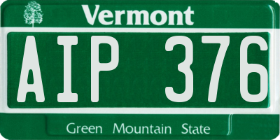 VT license plate AIP376