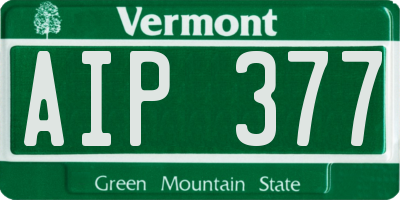 VT license plate AIP377