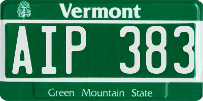 VT license plate AIP383