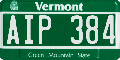 VT license plate AIP384