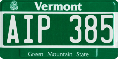 VT license plate AIP385