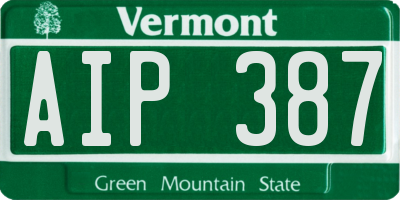 VT license plate AIP387