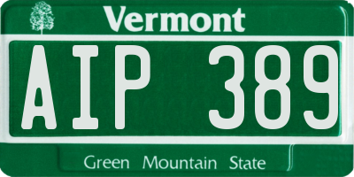 VT license plate AIP389
