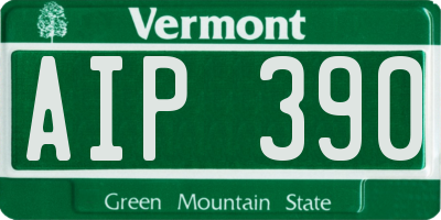 VT license plate AIP390