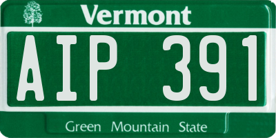 VT license plate AIP391