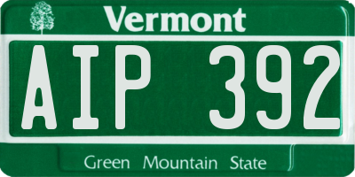 VT license plate AIP392