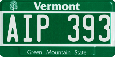 VT license plate AIP393