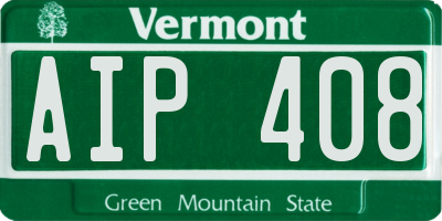 VT license plate AIP408