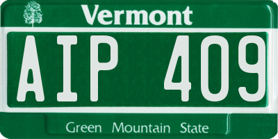 VT license plate AIP409