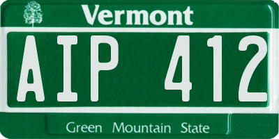 VT license plate AIP412
